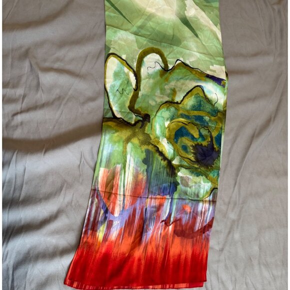Cynthia Rowley 100% Silk Multicolor Abstract Art-Inspired Scarf NWT - Picture 4 of 8